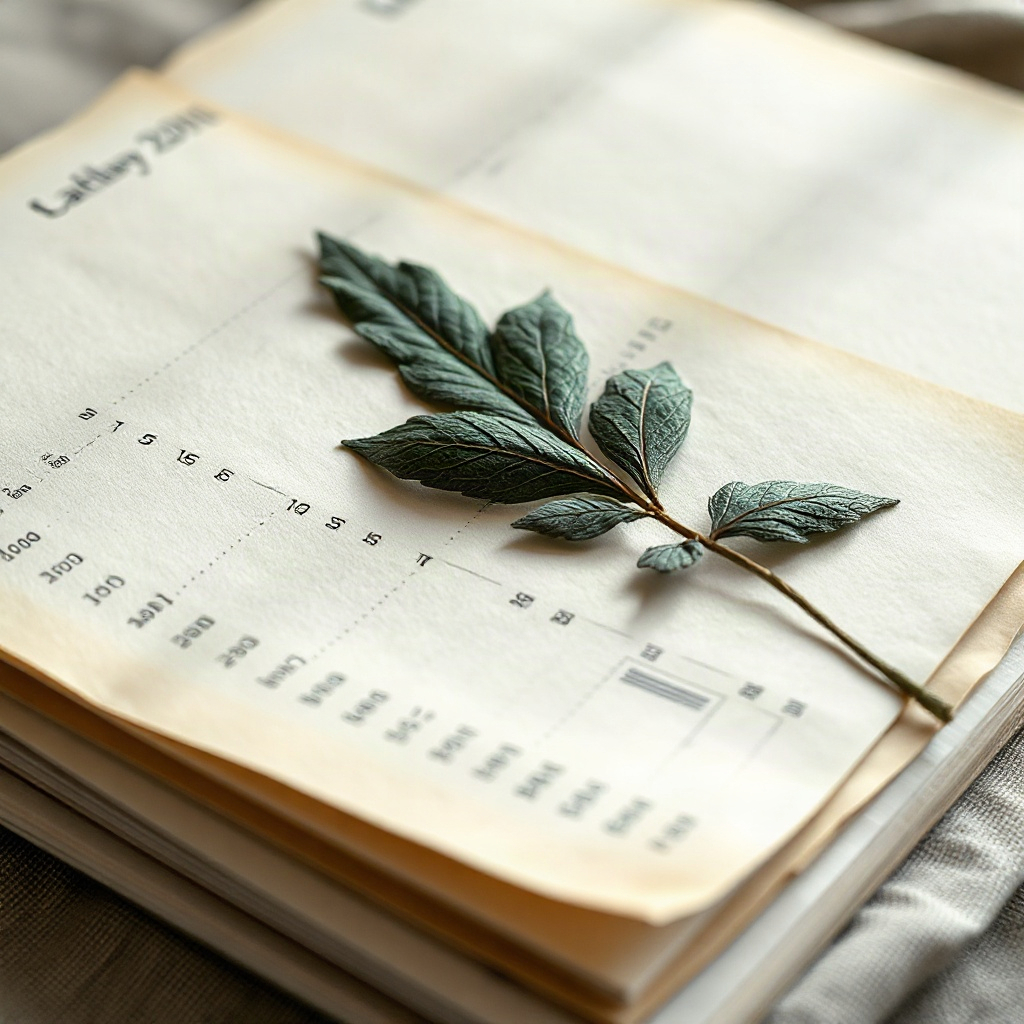 Calendar pages and leaf bookmark